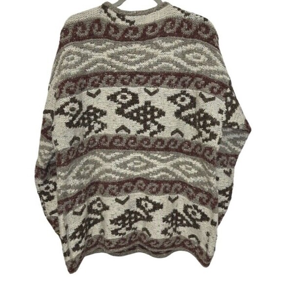 Vintage EXPRESS Tricot Chunky HandKnitted Wool Angora Sweater Size L Fisherman - Picture 9 of 12